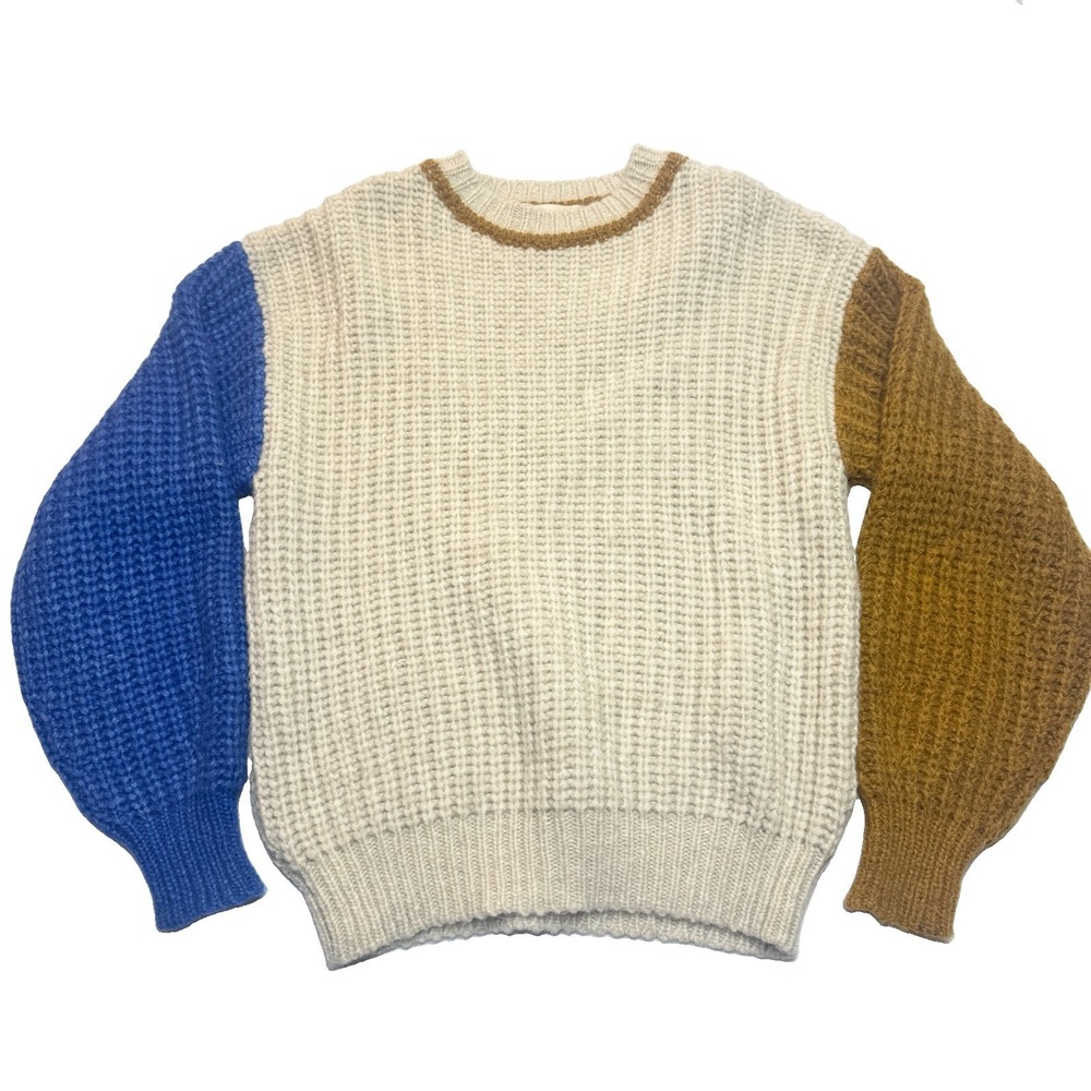 Paloma Wool Frigo Color Block Sweater Jumper Womens Medium Fuzzy Alpaca Indie